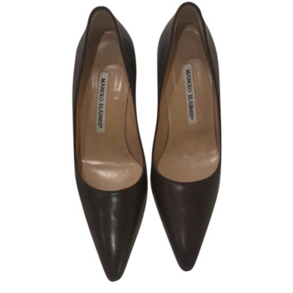 Manolo Blahnik Brown Leather Women's Shoes